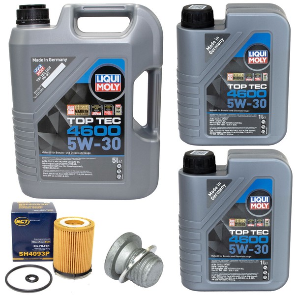 MotoröL Set 4600 5W-30 Liqui Moly 7 Liter + ÖLfilter + Schraube FüR Mercedes 205-image