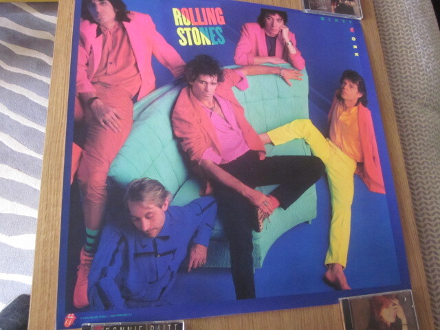 Rolling Stones 1986 Dirty Work Promo Poster Jagger Richards Watts Wyman Wood