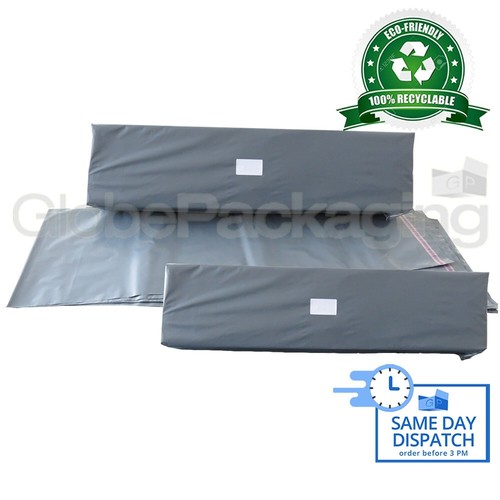 50 x LONG GREY POSTAL MAILING BAGS 300x900mm - 12x35" - Picture 1 of 5