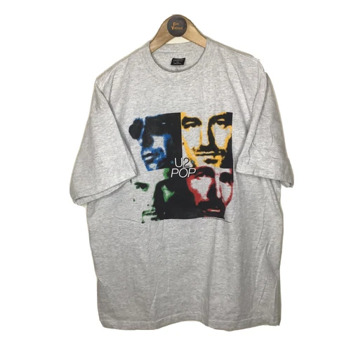 Vintage 90s U2 bono 1997 pop mart concert tour band tee poly 1990s vintage concert t-shirt, vintage, size XL, single stitch, B+ condition