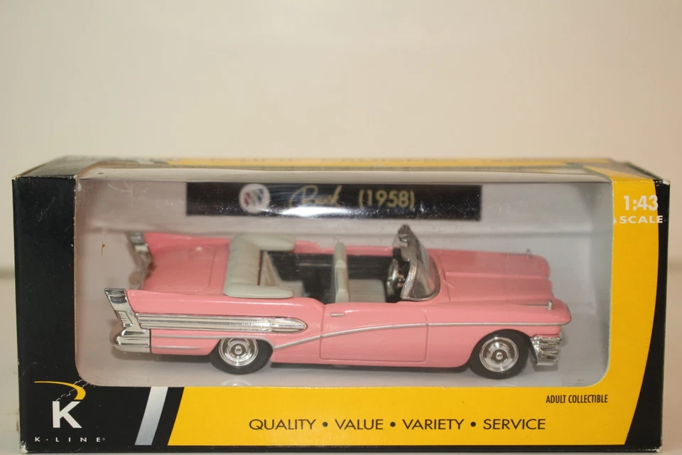K-Line 1/43 Scale 1958 Buick Convertible, Pink, NIB - Image 2 of 4