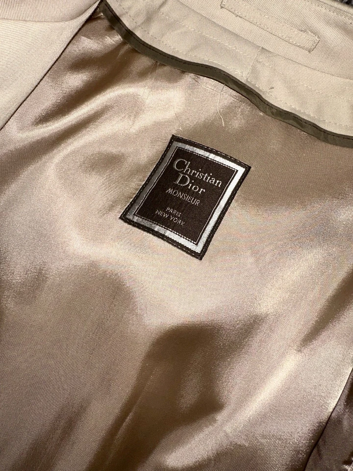 Gabardina vintage auténtica Christian Dior Monsieur forro desmontable de lana 40L Foto 4 de 4