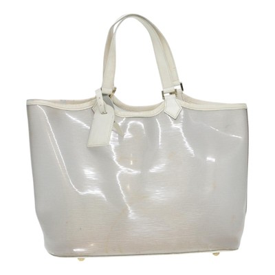 LOUIS VUITTON Epi Plage Lagoon Bay Tote Bag White Clear M92151 LV 
