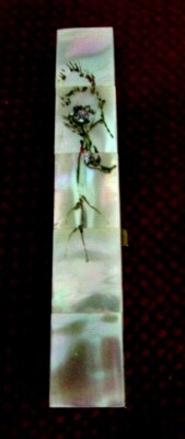 Vintage Mother of Pearl Jeweled Retractable Comb Retractable Vintage Comb Rhinestone Mother 0f Pearl and  main image 2