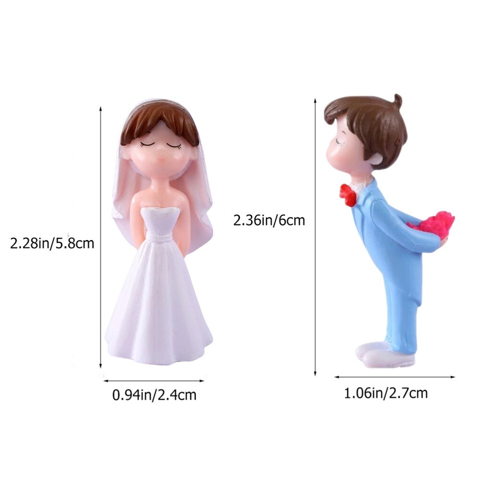 3 Pack Wedding Couple Ornaments Cake House Decorations for Home Gift eBay
