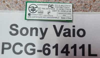 Genuine Sony VAIO 14'' PCG-61411L BlueTooth Module Board 