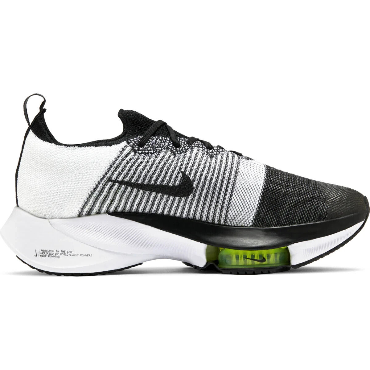 Nike Air Zoom Tempo Next% Flyknit Black-White Running Shoes Nike Air Zoom Tempo Next% Flyknit Black-White Running Shoes