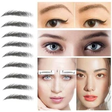 10 Pairs 6D Long Lasting False Tattoo Sticker Eyebrow Waterproof Stick Makeup