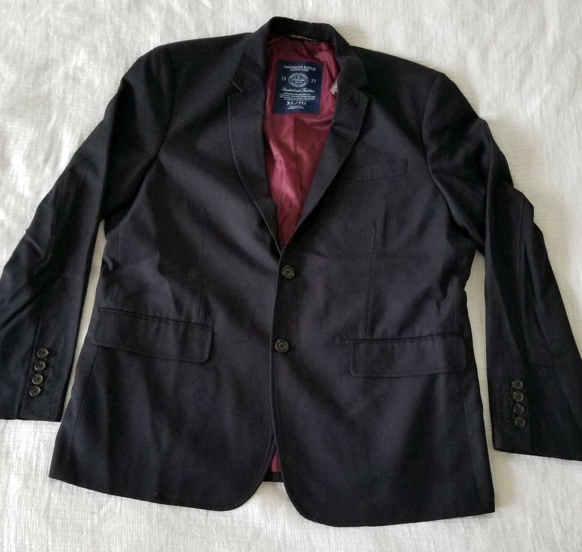 American Eagle AE Men's Legendary Sport Blazer Coat Navy Wool