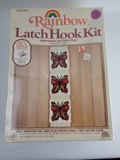 Rainbow Creations Latch Hook Kit Dimensional Butterfly Pull Style 25 Sealed NOS