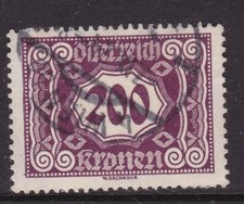 Austria 1922 Postage Due 200k Fine Used SG D534 VGC