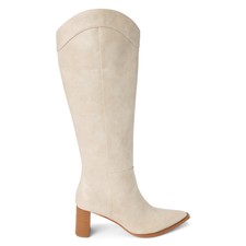 Coconuts By Matisse Bonnye Pointed Toe Zip Up  Womens Off White Casual Boots Bon