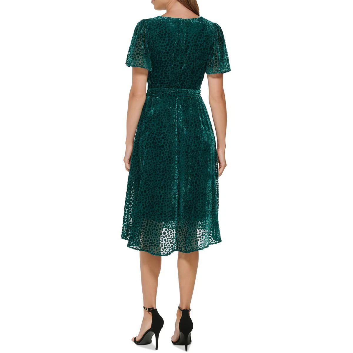 Dkny green velvet dress 2025