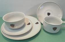 WESTERN AIRLINES Vintage 5-Piece Tableware China Dishes ~1926 Indian Chief Logo