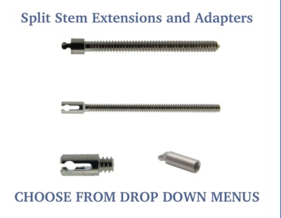 Split Stem Male or Female and Thread Adapter Various Types and Sizes - CHOOSE