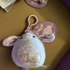 Squishmallows Delzi the Purple Donkey 3.5" Clip-On Spring 2023. New with Tags