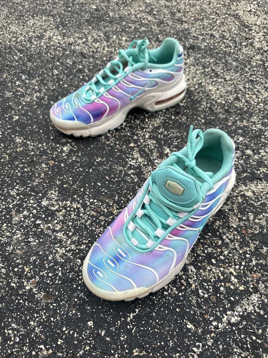 Nike Air Max Tn Plus GS Gym Shoes White Light Aqua Youth