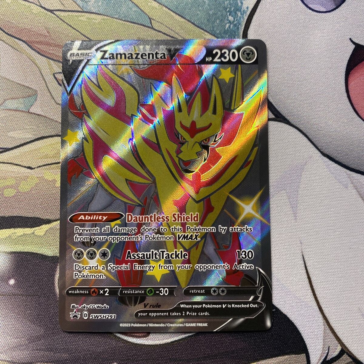 Zamazenta V Shiny Full Art Ultra Rare Foil SWSH293 Pokemon Black Star Promo  NM