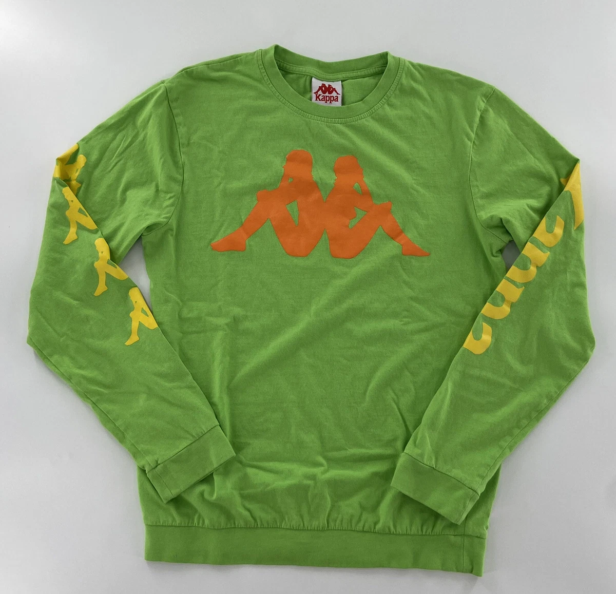 Kappa Men s Sportswear Authentic Neon Green Long Sleeve T Shirt