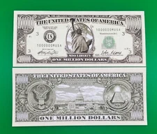 3 Pack Original $1,000,000 One Million Dollar Bill Realistic Novelty Money