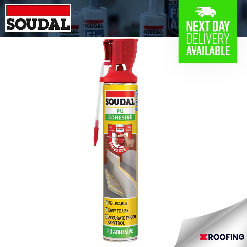 Soudal 128404 Genius Gun Gap Filling Expanding Foam Building Adhesive 750ml