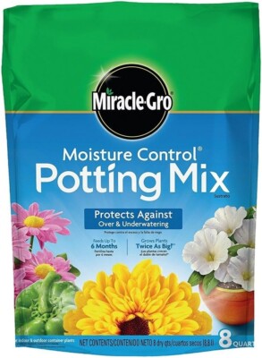 Miracle-Gro Moisture Control Potting Mix, Soil for Containers, 8 qt Free Ship