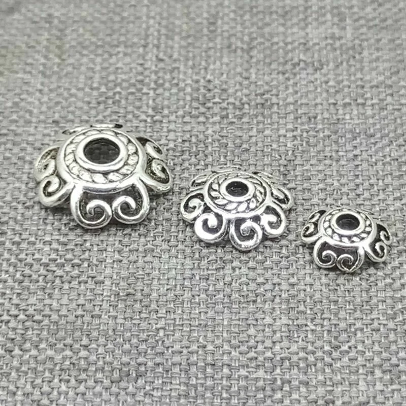 925 Sterling Silver Spiral Flower Bead Caps Bracelet Spacer 6mm 8mm 10mm 12mm - image 3 of 4