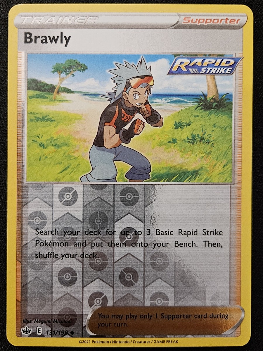 brawly pokemon card value Pokemon - Brawly - 188/198 - Full Art Ultra Rare - Sword & Shield -  Chilling Reign