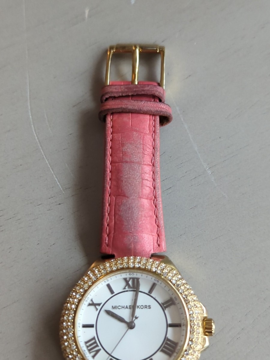 MICHEAL KORS EMERYCROCウォッチ ピンクベルト Michael Kors Emery Quartz Diamonds Rose Gold Dial Pink