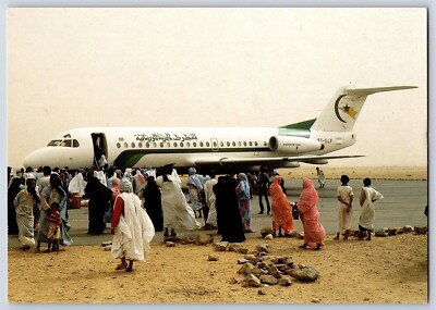 Airplane Postcard Air Mauritanie Airlines Fokker F28 MK 4000 5T-CLF BX12