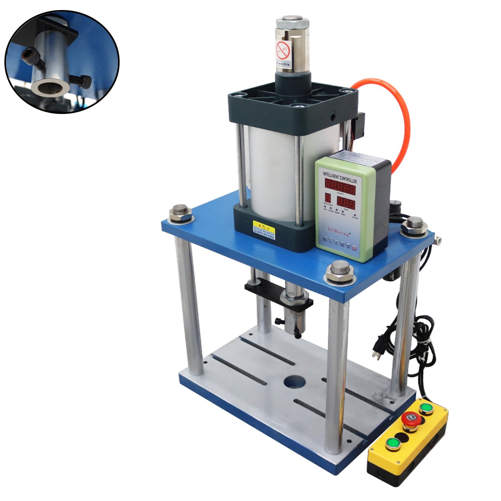 2866LBS/1300kg Pneumatic Punch Press Machine w/Controller Footswitch 2-4" Stroke