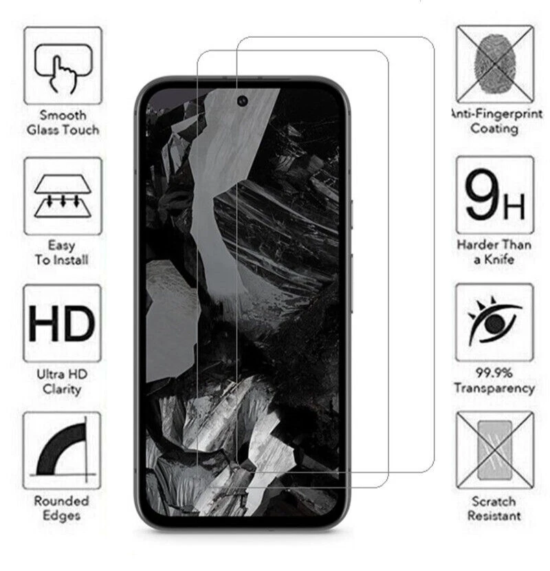 [2 Pezzi] Pellicola in vetro TEMPERATO per Google Pixel 8/8a/9/9 PRO