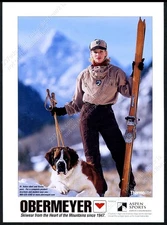 1996 St Saint Bernard dog & woman photo Obermeyer ski jacket pants vtg print ad