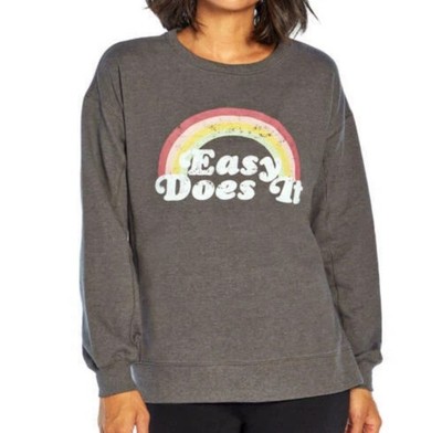 NEW Wildfox EASY DOES IT Women's Charcoal Sweatshirt F14