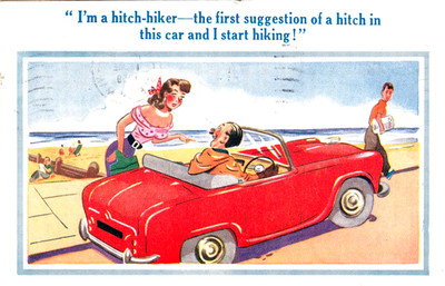 AK  -1959- England - Frau am  +  Mann im Auto -  Verlag: Sunshine Comic 5488
