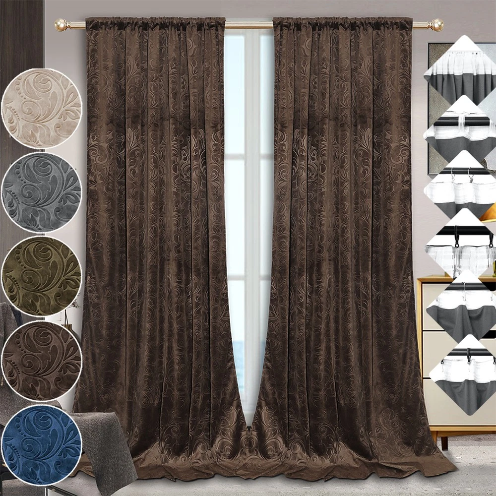 2X Crushed Velvet Curtains Drapes Thermal Window Panel Thick Curtains Ready Made
Opens in a new wind