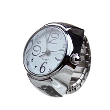 Vintage Punk Finger Watch Mini Elastic Strap Alloy Watches Couple Rings Jewelry