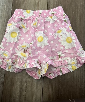 Monnalisa Girls Short Size 10 Cotton 100%,  Pink Polkadot Flowers Ruffle