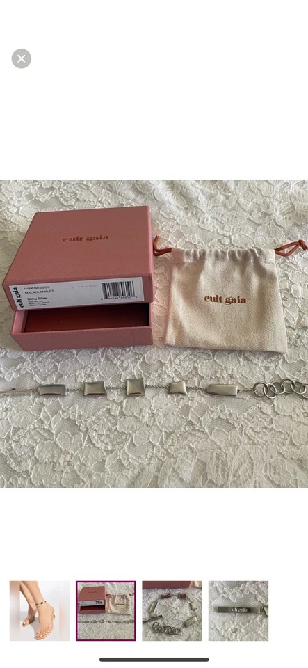 Tornozeleira Cult Gaia Malásia prata brilhante - Imagem 2 de 4