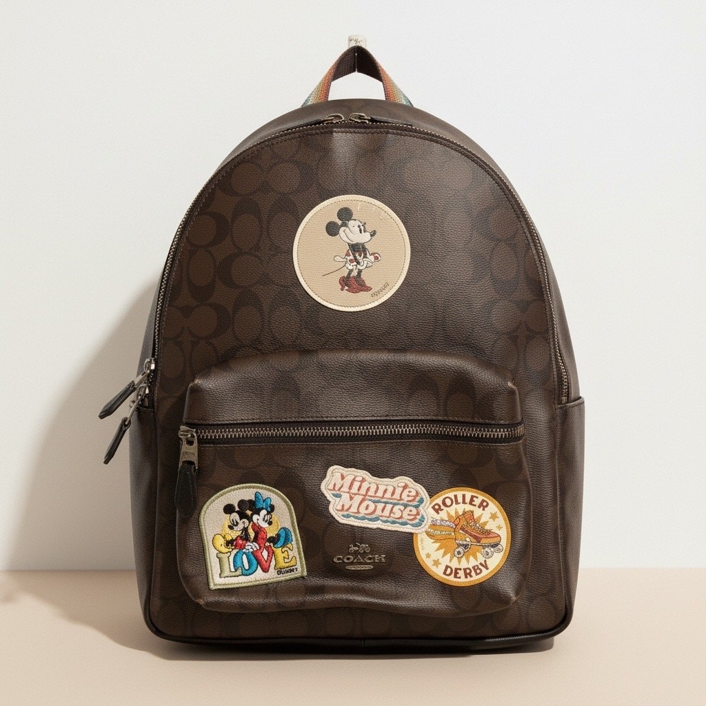 Coach Disney x Mickey Minnie Mouse Skate Emblem Signature Leather