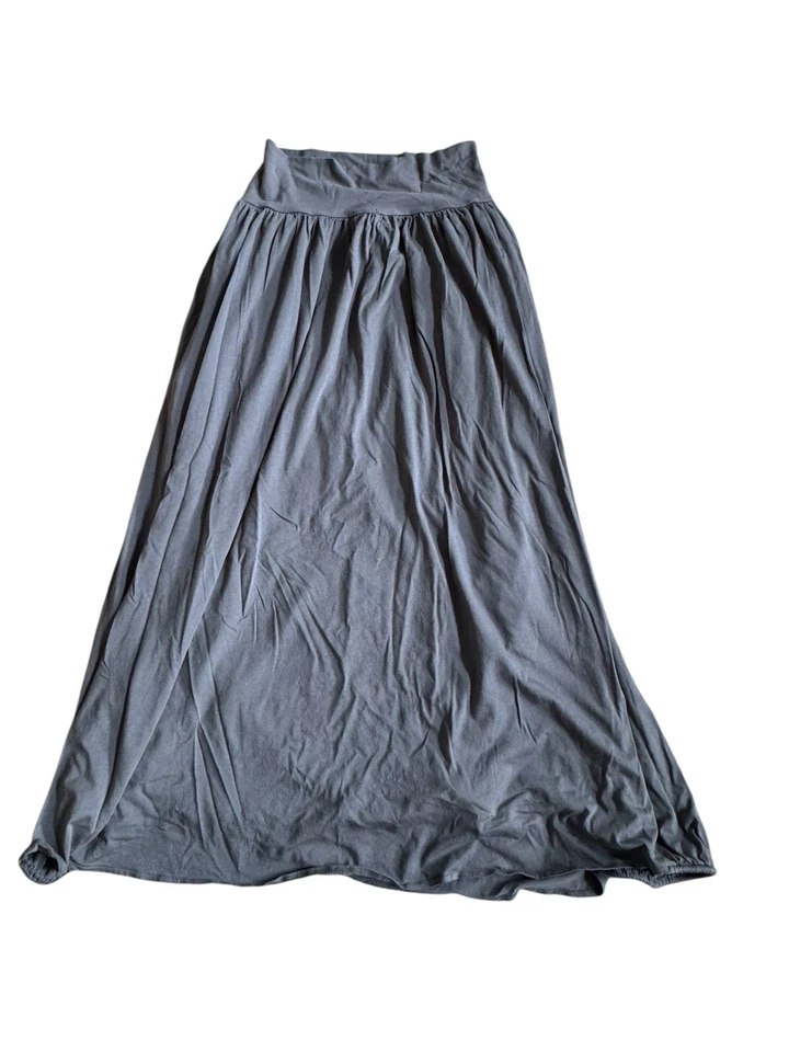 Garnet Hill Favorite Maxi Skirt Size M Knit Cotton Lined Comfort Pockets - Image 2 of 4