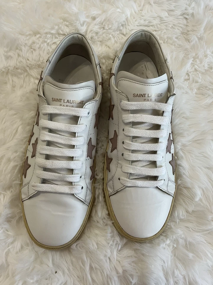 Saint Laurent суда ClassicSneakers - с белый/розовые звезды (размер 40 США 10) - Изображение 2 из 4