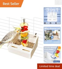 Effortless Bird Feeding Station: 3-in-1 No Mess Feeder for Parrots  Canaries
