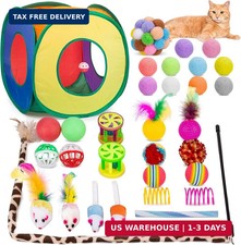 Retro Shaw Cat Toys Pack 33Pcs, Interactive Kitten Toys for Indoor Kittens Cats,