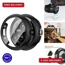 JZK 2-Pack Tempered Glass Case for Google Pixel Watch 4 45mm