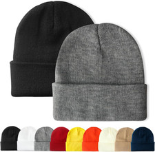 PFFY Unisex Beanie Hats for Men Women Knit Wi...