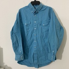 Vtg Wrangler Cowboy Cut Reg Fit Shirt X-Long Tails 17 1/2 - 25 Teal L/S USA