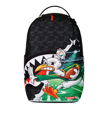 Sprayground University Of Miami Touch Down DLXR Unisex OS Black Backpack FLBP018