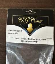 Conn Deluxe Cinghia Imbottita per Sax Alto #565 per Sax Alto o Tenore, Gancio in Plastica, Nuova