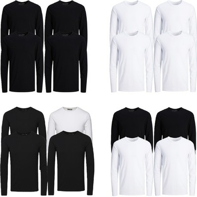 JACK JONES Herren Langarmshirt 4er PACK Basic Longsleeve O-Neck S M L XL XXL 